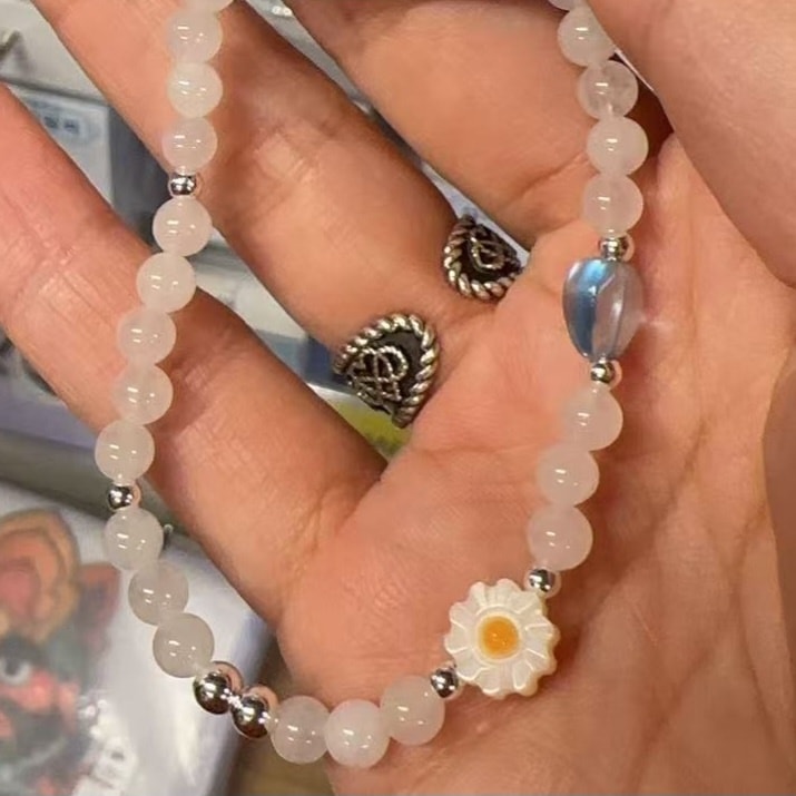 (心有靈犀/心想事成/願望成真) 小菊花愛心手鍊