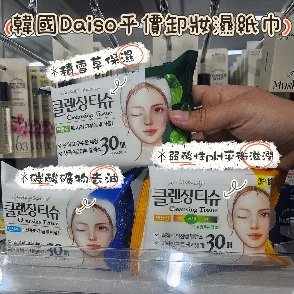 DAISO美妝平價抵用卸妝濕紙巾 (3包入)