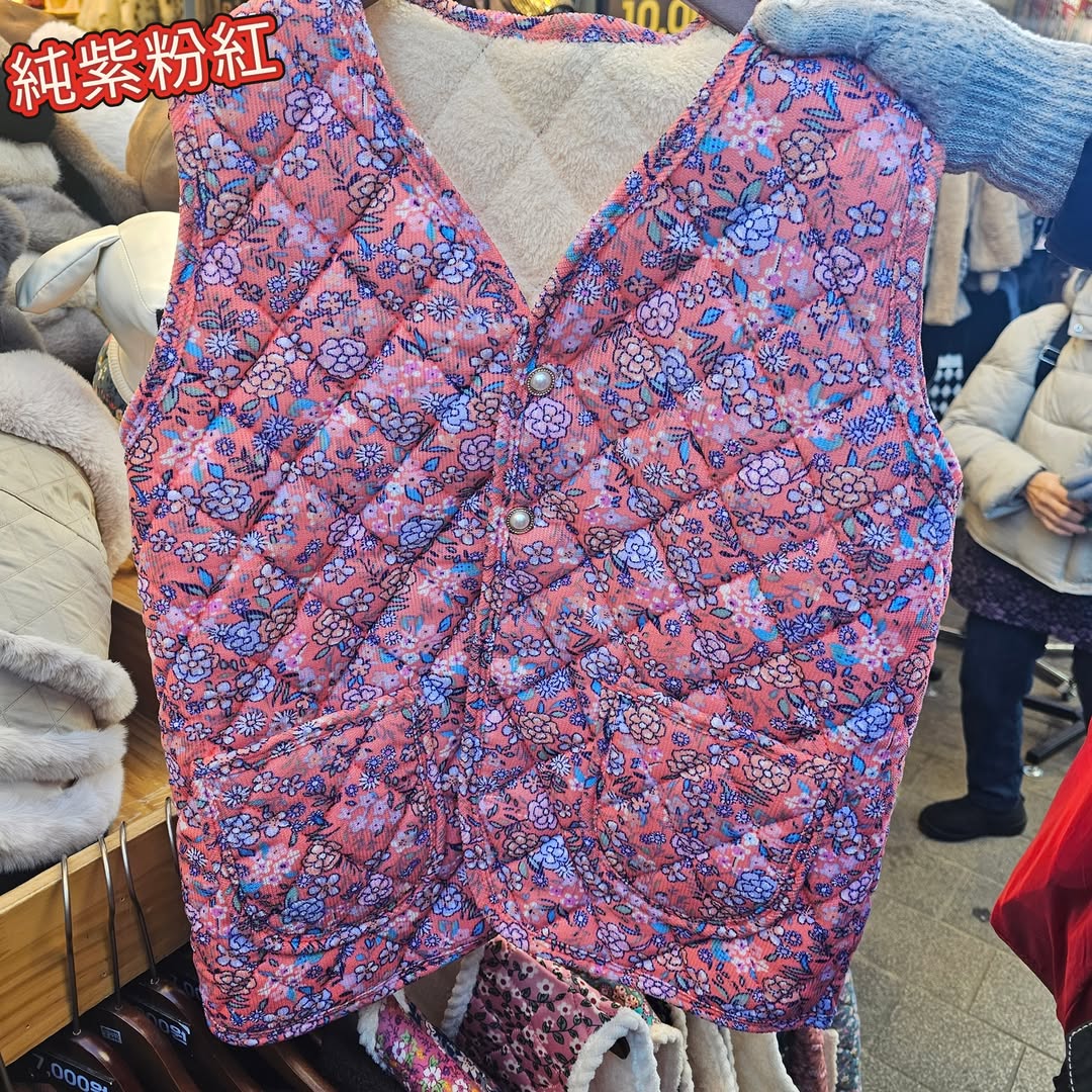 韓國國民花花阿婆背心 (純底色)