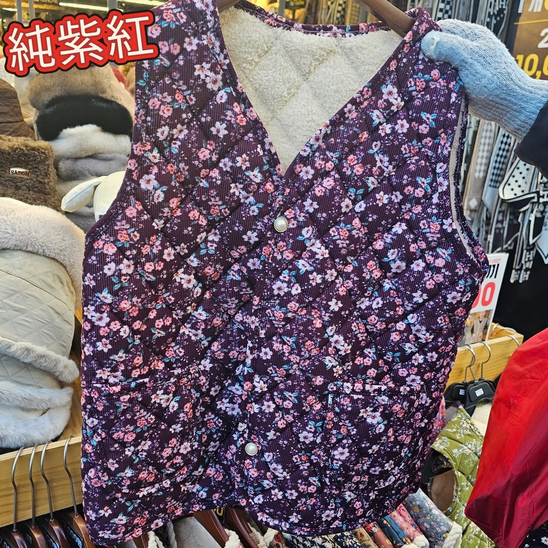 韓國國民花花阿婆背心 (純底色)