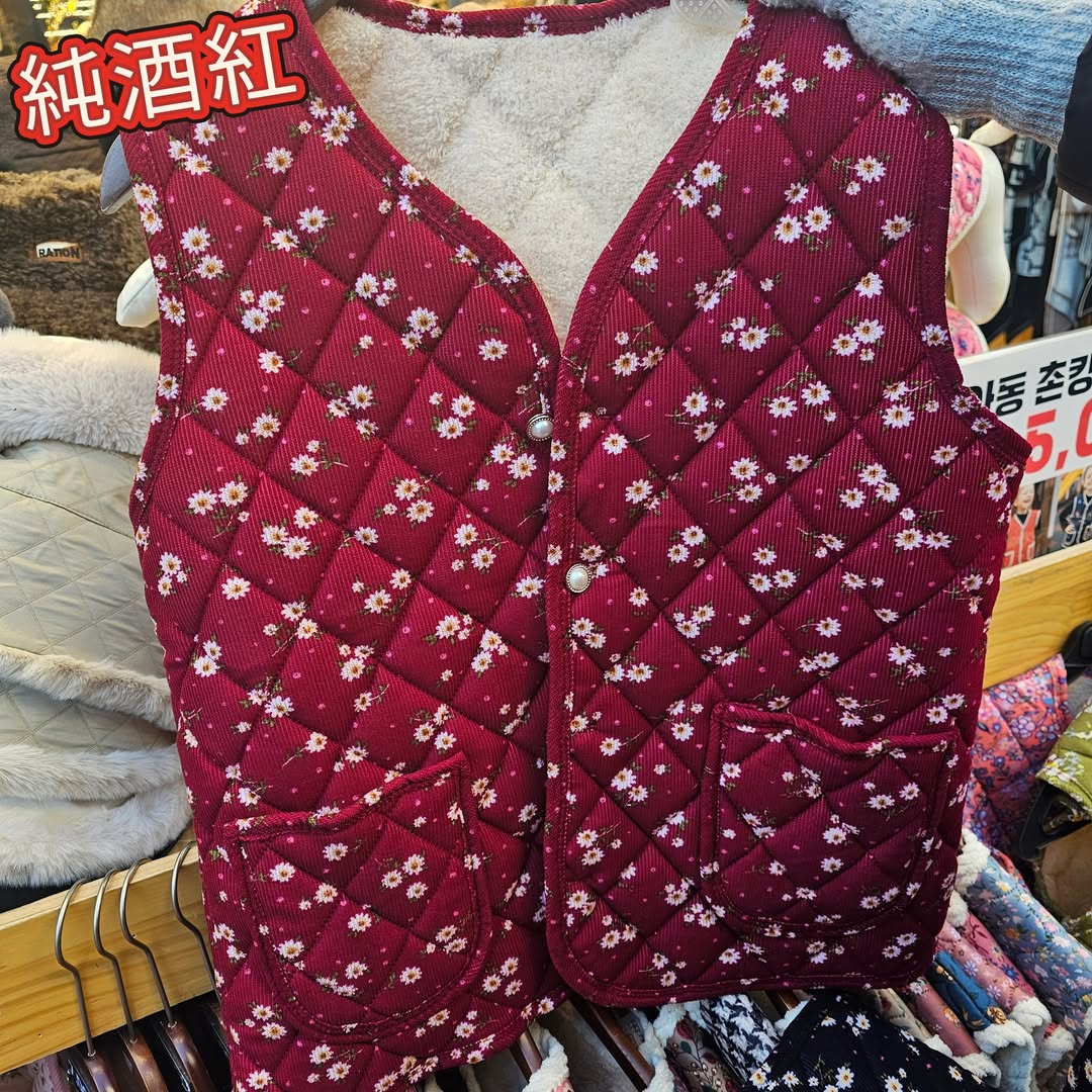 韓國國民花花阿婆背心 (純底色)