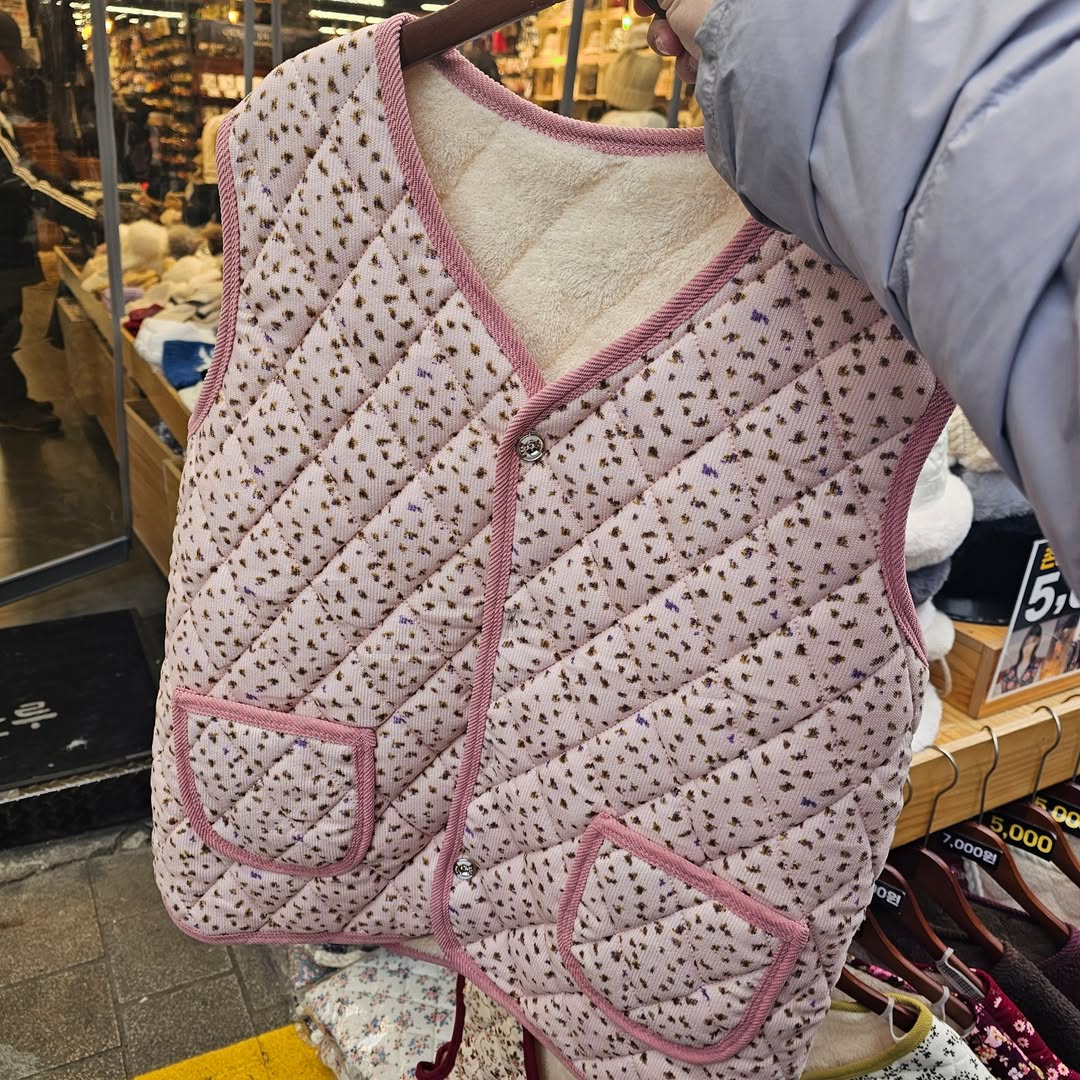 韓國國民花花阿婆背心 (彩邊款)