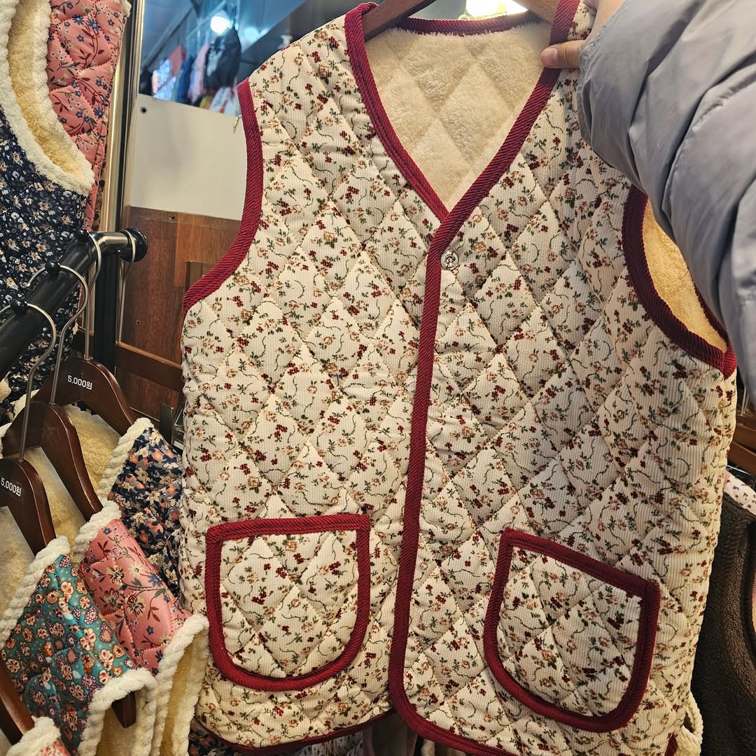 韓國國民花花阿婆背心 (彩邊款)