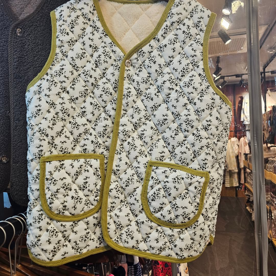 韓國國民花花阿婆背心 (彩邊款)