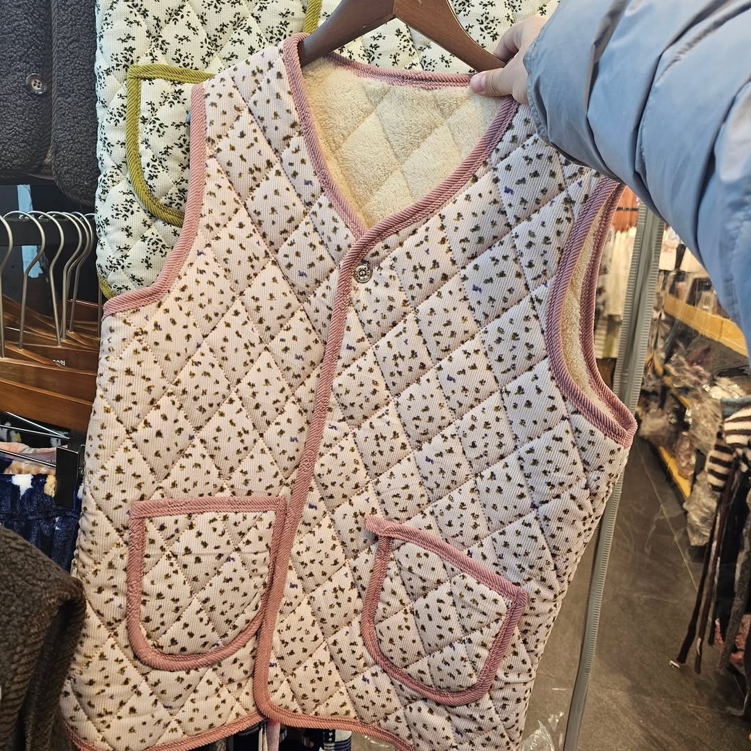 韓國國民花花阿婆背心 (彩邊款)