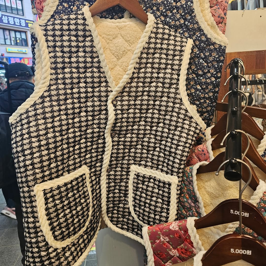 韓國國民花花阿婆背心 (彩邊款)