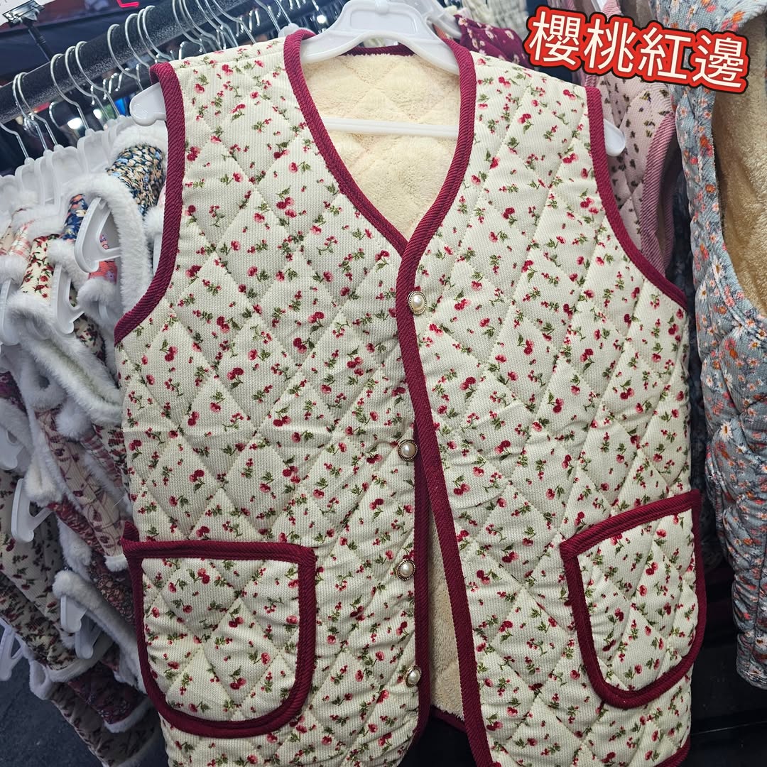 韓國國民花花阿婆背心 (彩邊款)