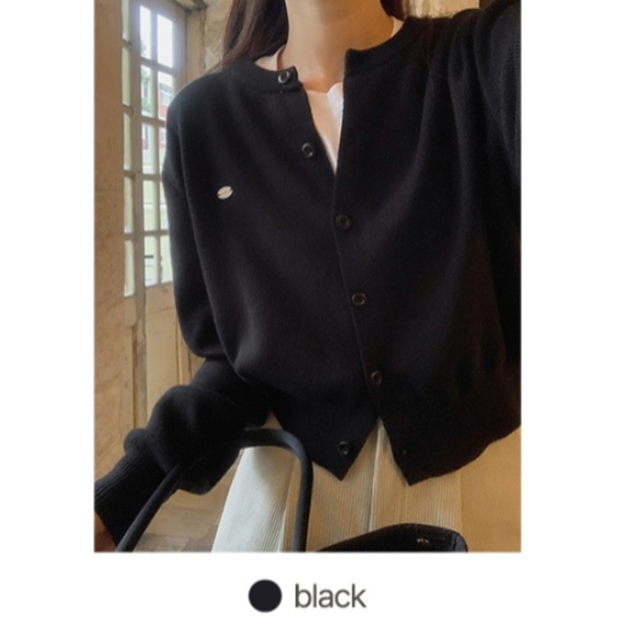 韓國素色薄針織外套