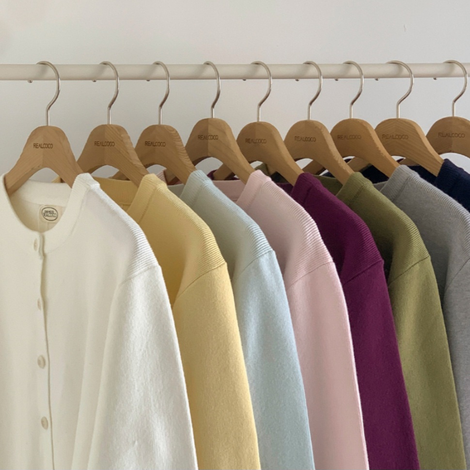 韓國素色薄針織外套